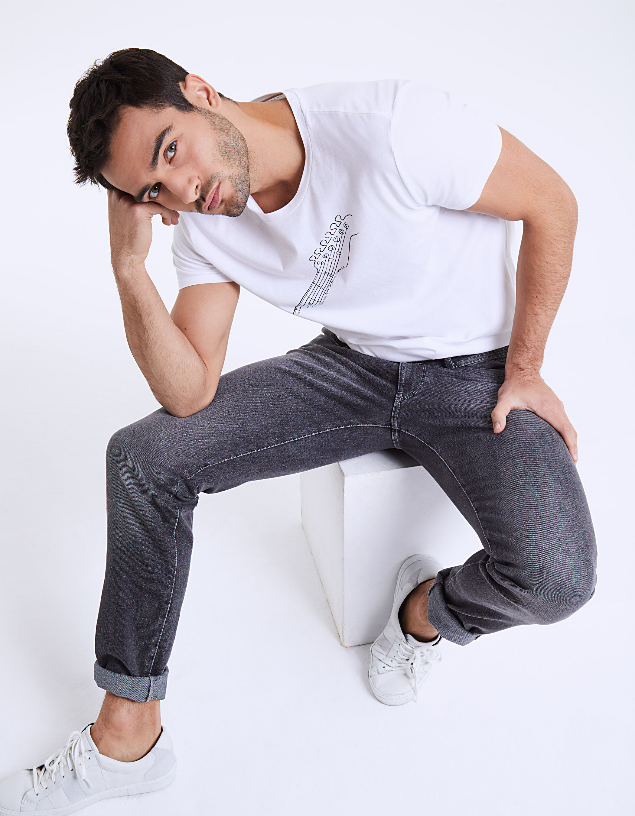 Jean slim gris Downtown Homme