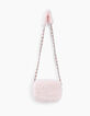 Bolso de mano rosa empolvado de piel sintética niña-3