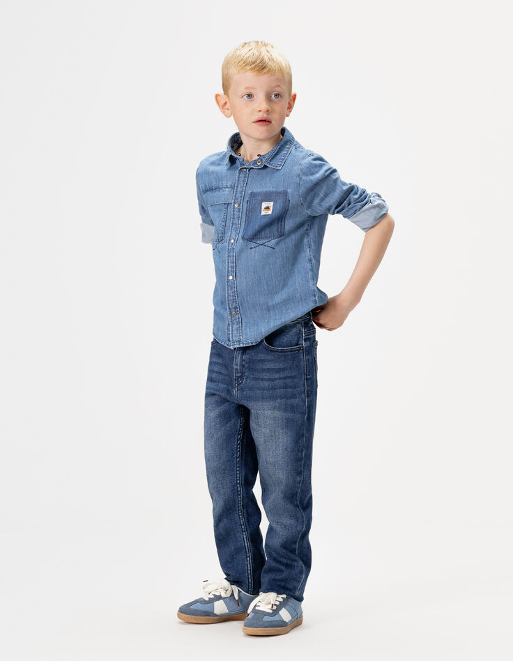 Boys’ navy blue straight jeans-1
