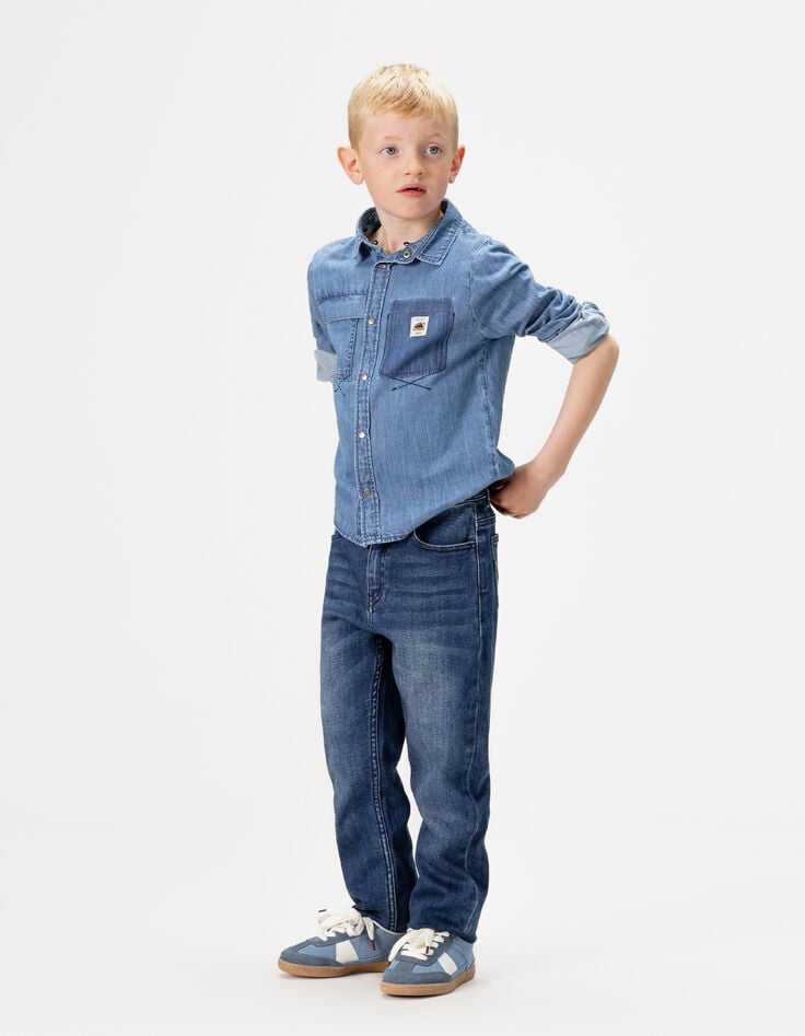 Boys’ navy blue straight jeans-1 Boys’ navy blue straight jeans-1