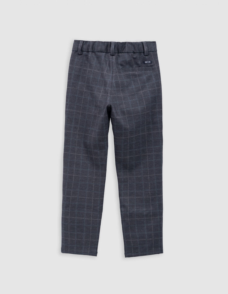Pantalon gris maille motif prince-de-Galles garçon-2