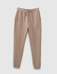 Jogging marron clair bio élastiqué Homme-1