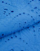 Damenhose mit weitem Bein, blau, mit Lochstickerei-9