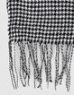 Girls' black and white houndstooth motif scarf-2