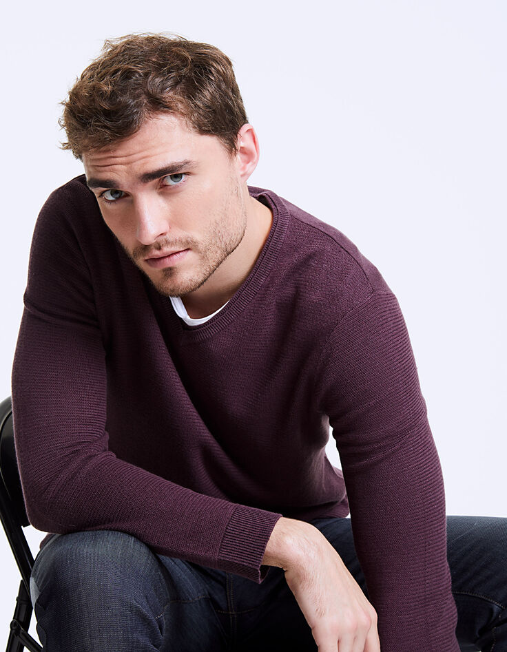 Pull shadow en maille coton et lin Homme-1