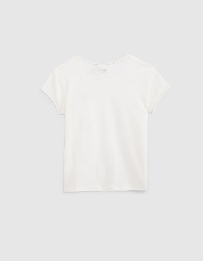 Tee-shirt blanc cassé Essentiel en coton bio fille - IKKS