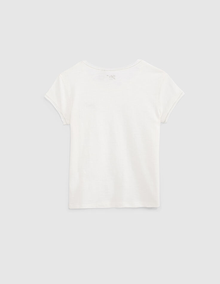 Camiseta blanco roto Essentiel niña algodón eco-3
