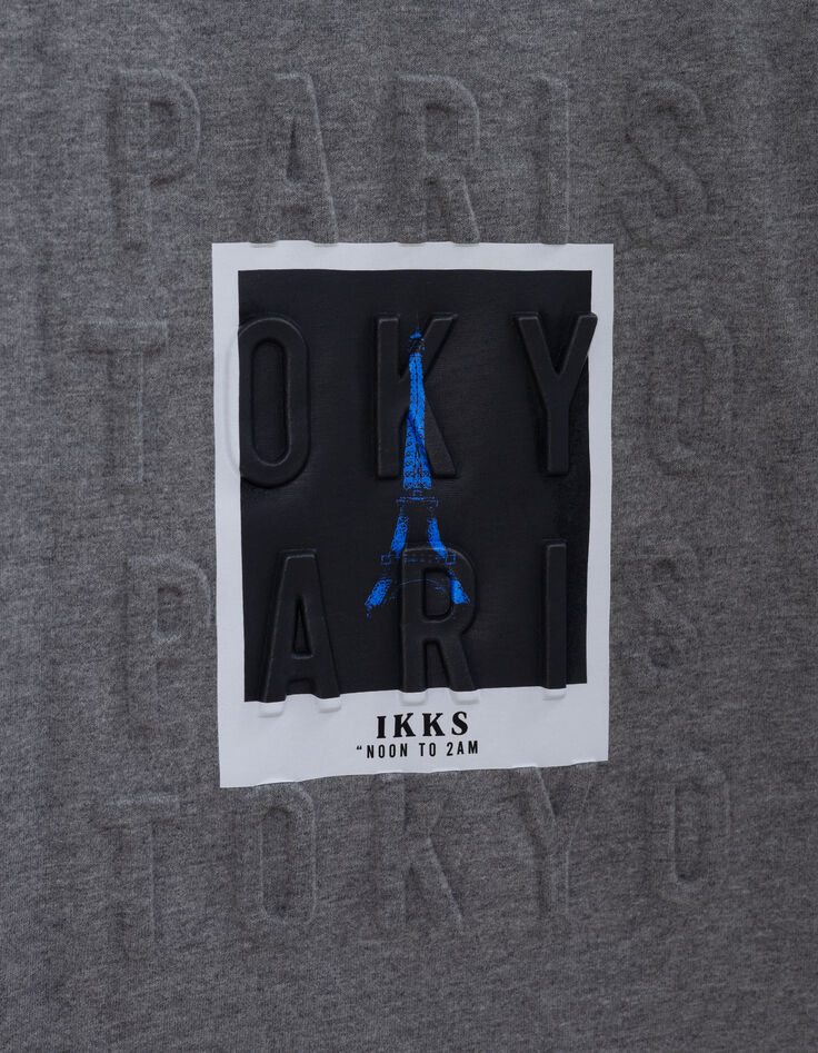 T-shirt gris visuel polaro&iuml;d emboss&eacute; gar&ccedil;on-4