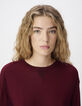 Pull manches longues prune tricot d&eacute;tail lurex Femme-4