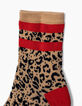 Chaussettes navy et léopard fille -5
