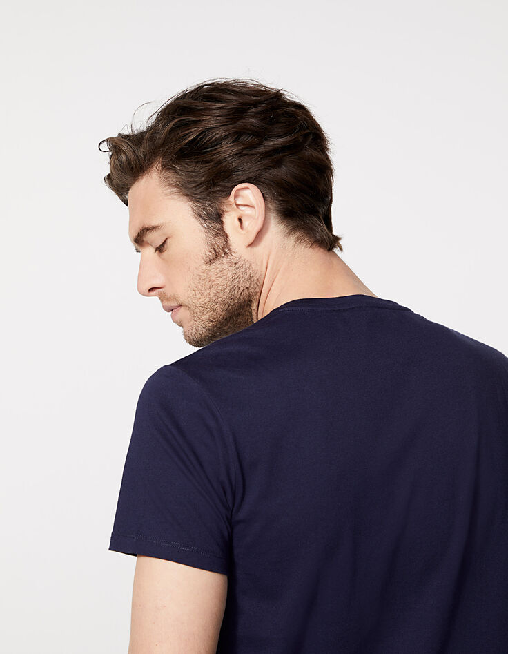 Tee-shirt marine IKKS BETTER avec marquage blanc Homme-6
