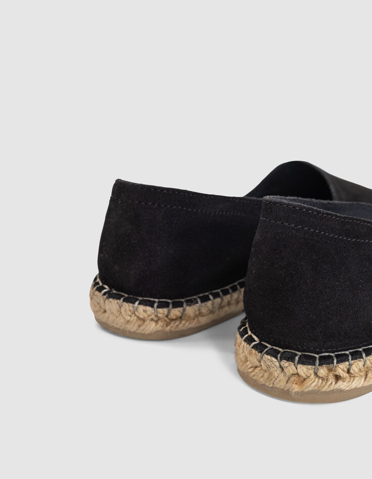 Espadrilles noires cuir velours Homme-3 Espadrilles noires cuir velours Homme-3