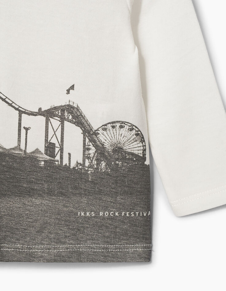 Grijs T-shirt met reuzenrad voor babyjongens -4