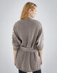 Cardigan en maille ceinturé à la taille femme-3
