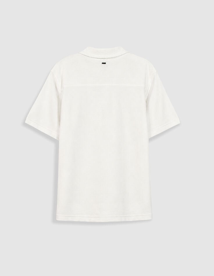 Chemise easy blanche maille manches courtes Homme-5