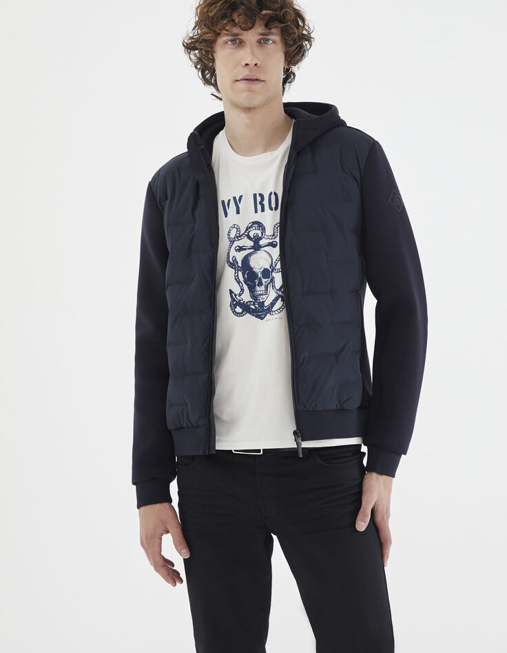 Sous-doudoune marine bi-matière Homme-5