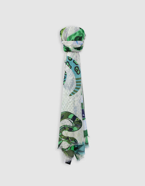 Green scarf with snake motif - IKKS