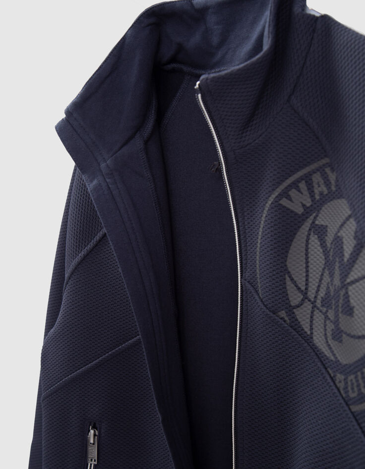 Cardigan marine molleton tech fleece relief&eacute; gar&ccedil;on-6