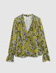 Blouse fluide verte imprimé floral Femme-7