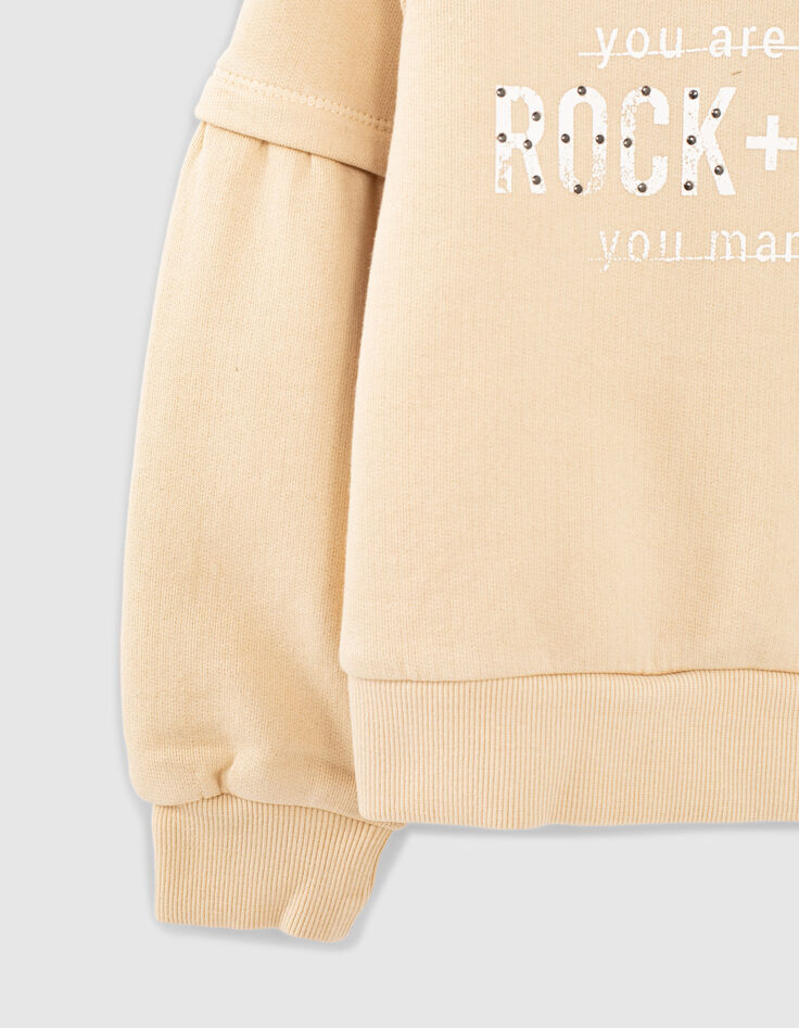 Girls’ wheat slogan hoodie-5