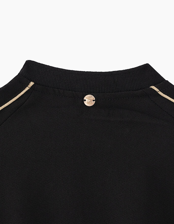 Girls’ black embroidered baseball-style short jumpsuit - IKKS