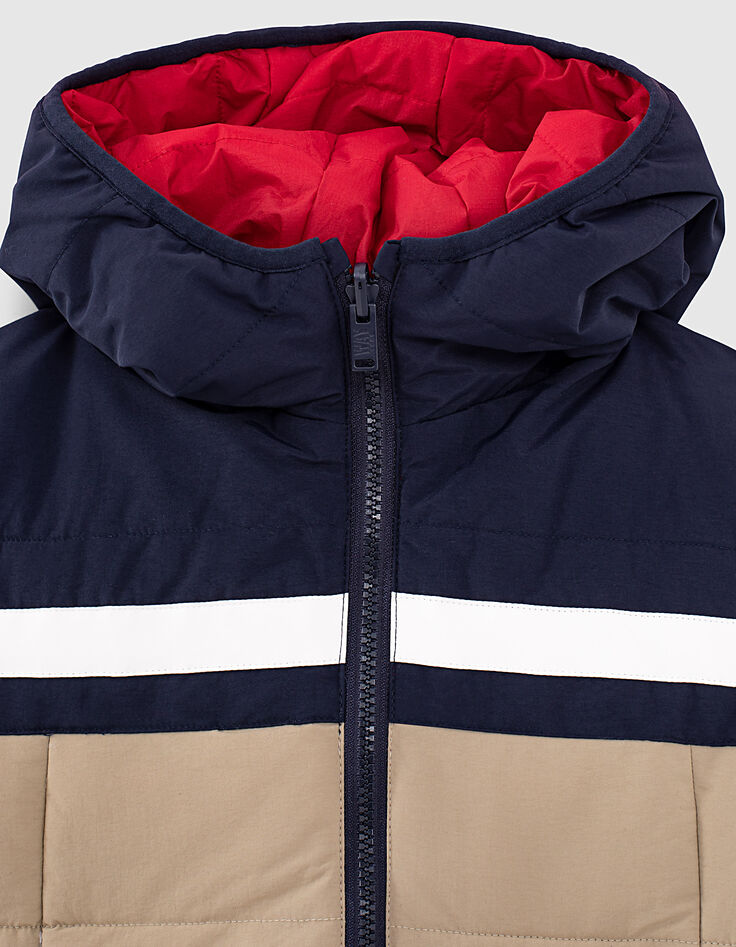 Jungenwendesteppjacke in Marineblau, Camelbraun und Rot -4 Jungenwendesteppjacke in Marineblau, Camelbraun und Rot -4