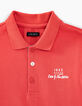 Boys’ coral polo shirt with surfboard embroidery on back-5