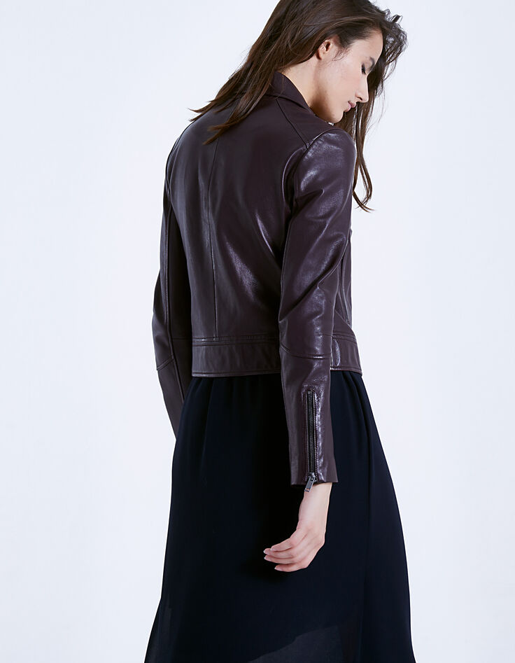 Blouson cuir coloré femme-2