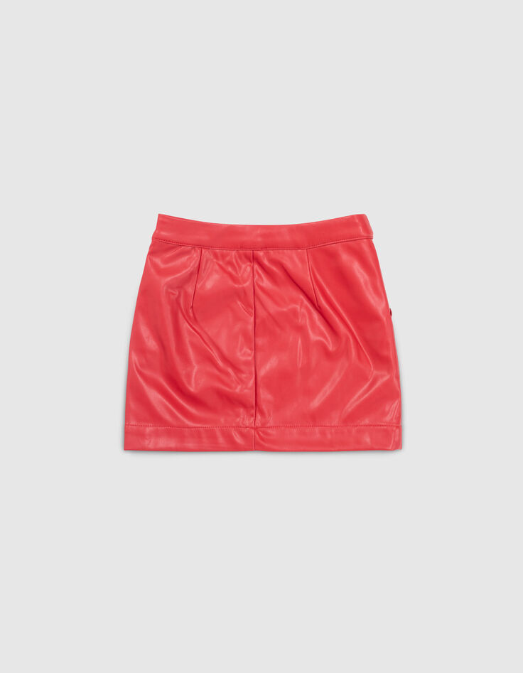 Falda rojo medio bolsillos bordados corazones niña-4