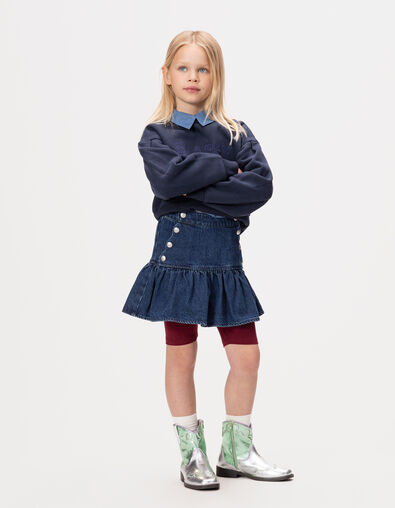 Jupe en jean bleu boutons pressions esprit pont fille - IKKS