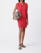 Robe rouge encolure V devant/dos Femme-1