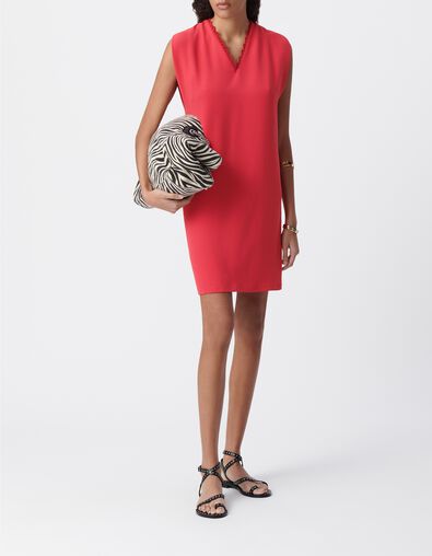 Robe rouge encolure V devant/dos Femme - IKKS