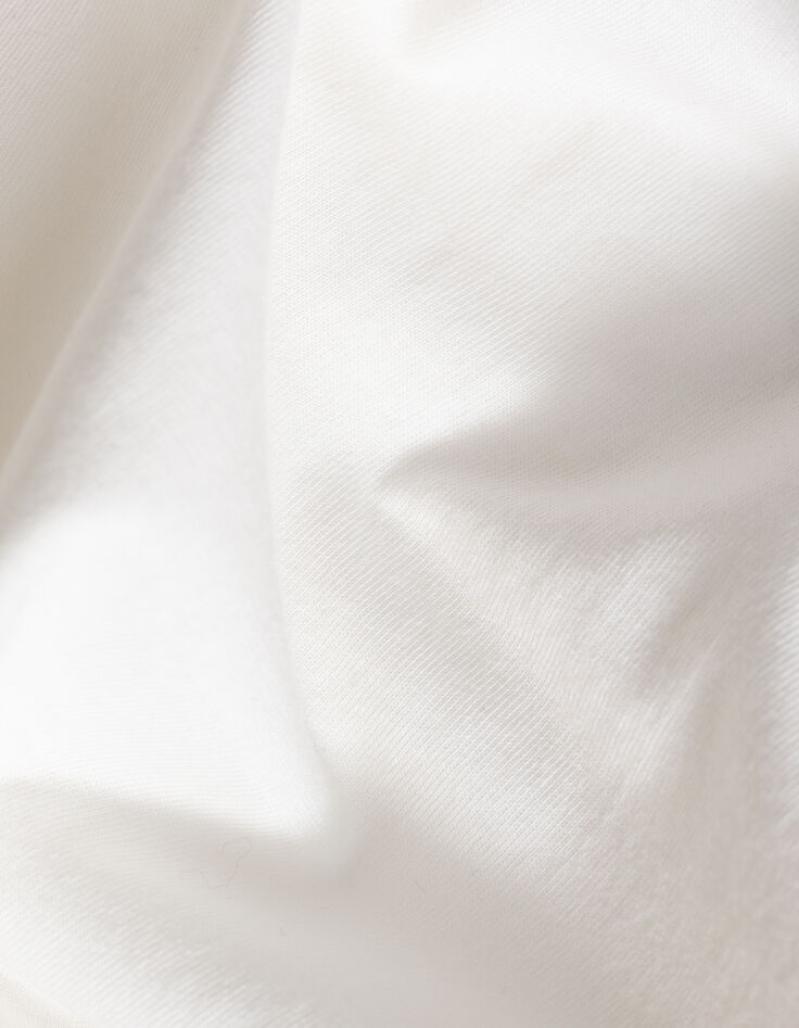 Camiseta de mujer con cuello de cadena en blanco roto-8