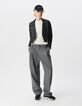 Blouson court en cuir d'agneau épaules matelassées femme-1