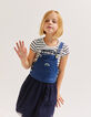 Robe 2 en 1 bi matière avec marinière fille-7