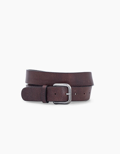 Cinturón marrón glacé de piel Hombre - IKKS