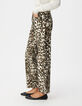 Jean droit marron &agrave; motif l&eacute;opard Anders Femme-6