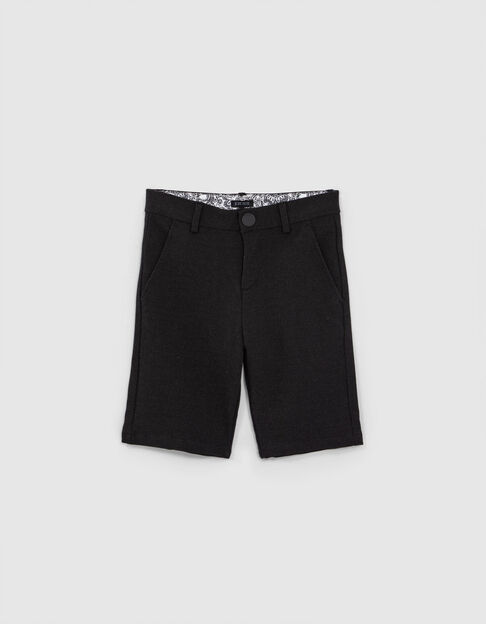 Boys&rsquo; black semi-plain occasionwear suit Bermuda shorts - IKKS