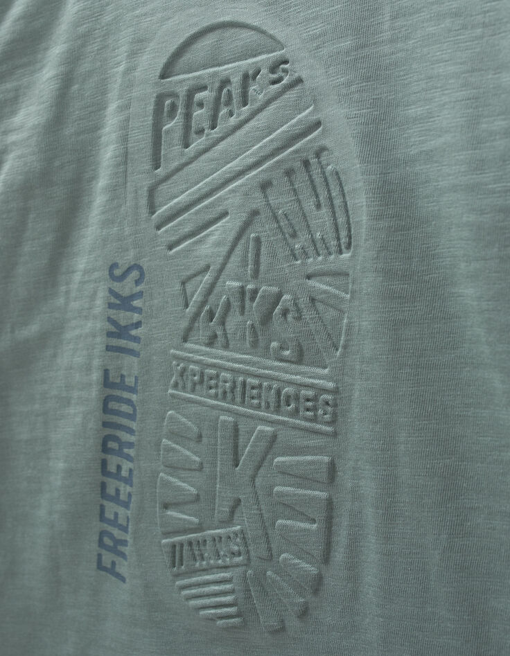 Boys&rsquo; green T-shirt with embossed footprint-5