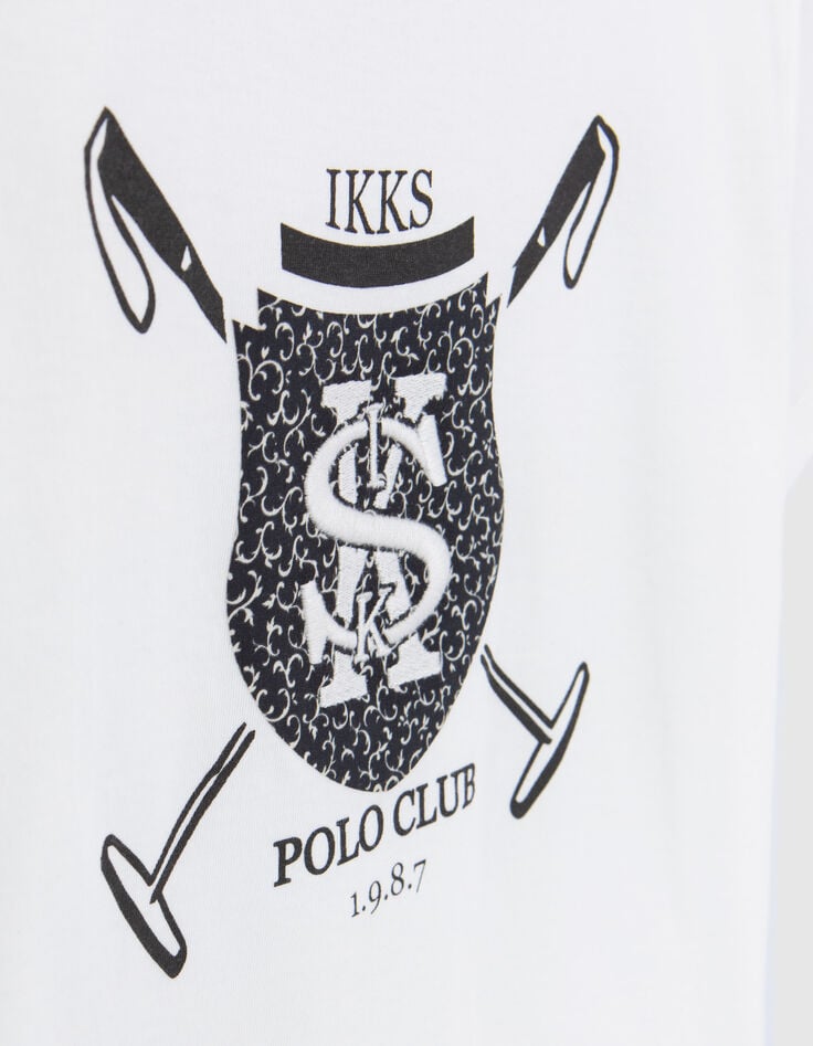 Gebroken wit T-shirt geborduurd embleem IKKS jongens-5