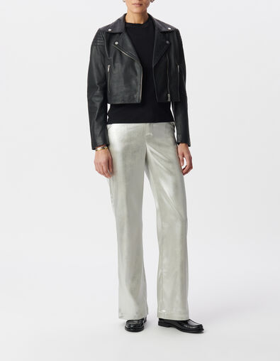 Silberne beschichtete Schlaghose Frau - IKKS