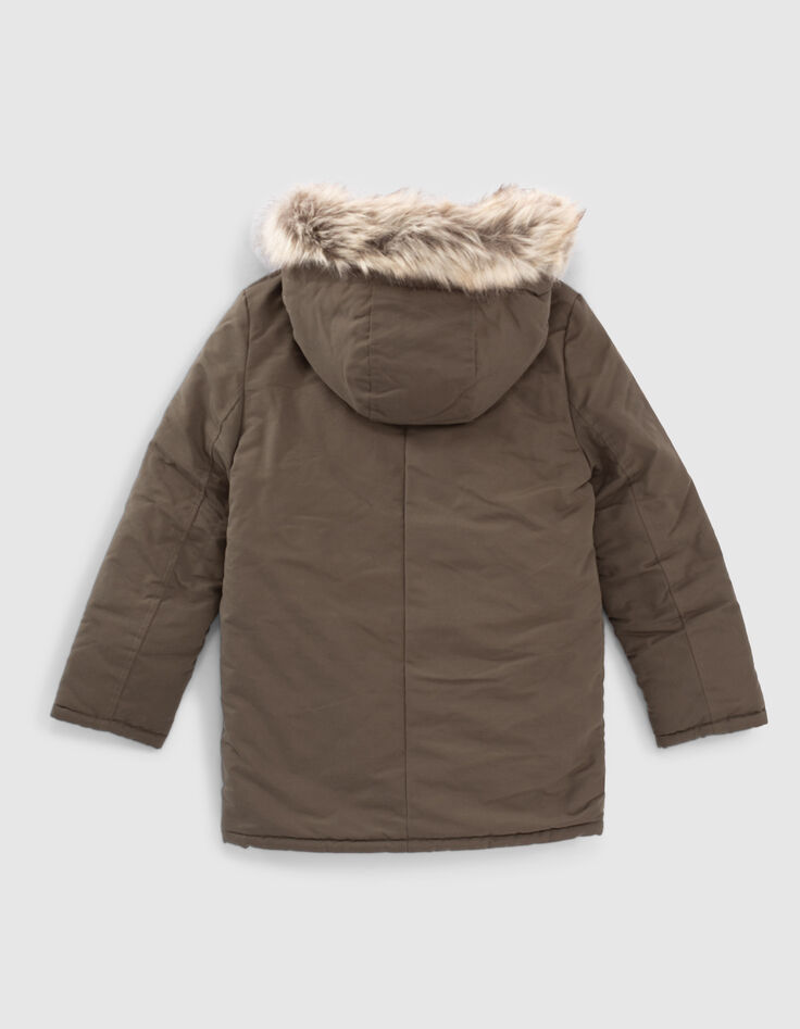 Parka r&eacute;versible bronze et matelass&eacute;e m&eacute;tallis&eacute;e fille-3
