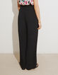Schwarze, weite Damenhose mit abnehmbarem G&uuml;rtel-3
