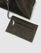 Khaki suede Hobo bag-7