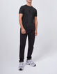 Schwarzes Herren-T-Shirt mit Freiheitsstatuen-Stickerei-1