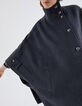 Cape grise en majorité laine boutons officiers femme-2