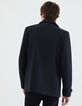 Chaquetón marino con punto de lana en relieve Hombre-3