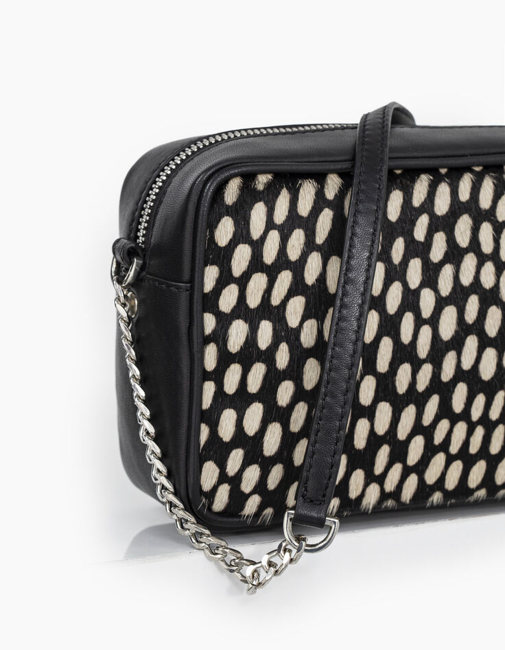 I.Code black fawn print leather bag-3