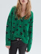 Jersey verde punto jacquard estrellas hombre-2
