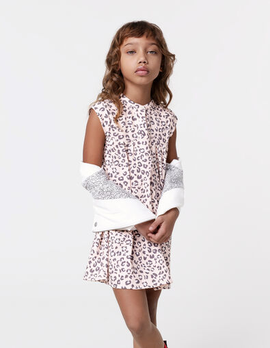 Robe rose imprimé léopard fille - IKKS